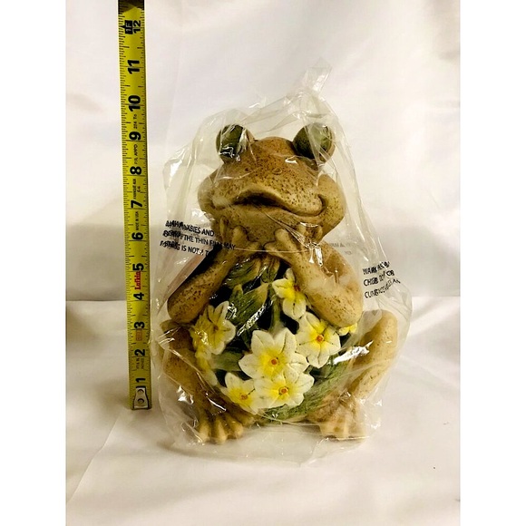 Ceramic Frog Lantern Flameless With Floral Cutout Design - Picture 6 of 8